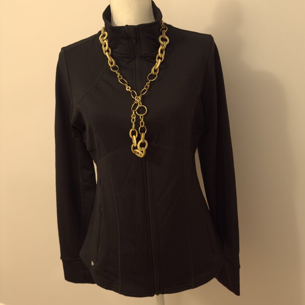 Fabletics Medium Black Cold Weather Full Zip Jack… - image 1